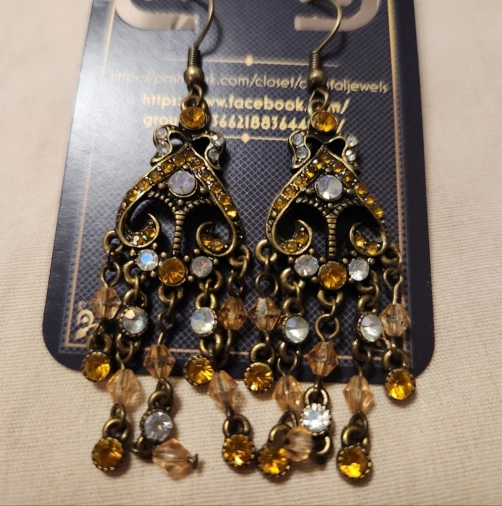 Amber Chandelier Earrings